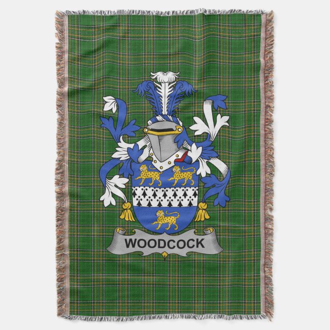 Cobertor Irish Woodcock Casaco do Serviço Familiar de Armas (Frente Vertical)