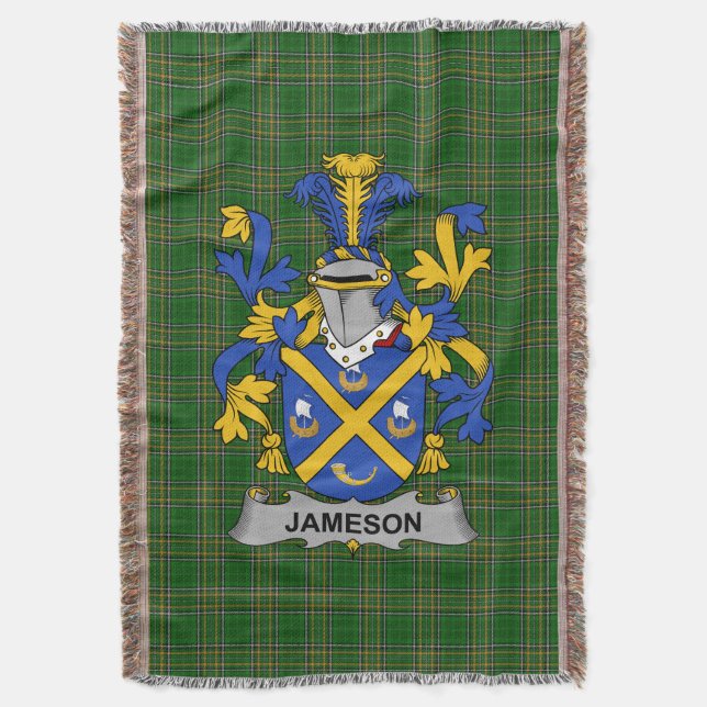 Cobertor Irlandês Jameson Casaco de Arms Family Crest Irlan (Frente Vertical)