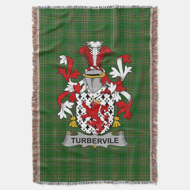 Cobertor Irlandês Tubervile ou Tuberville Casaco da Família (Frente Vertical)