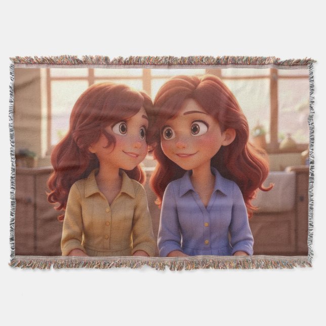 Cobertor Irmã Bond – Ilustração de Irmãs Bonitas Arte (Frente)
