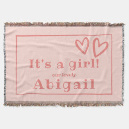 Cobertor It's a Girl, Pink, New family member