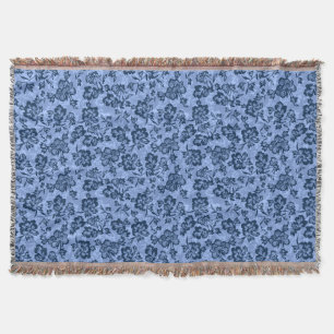 Cobertor Iwalani Vintage Havaiano Floral Azul