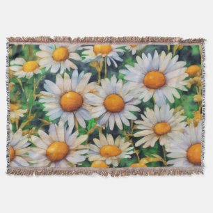Cobertor Jardim das Flores de Margarida de Aquarela