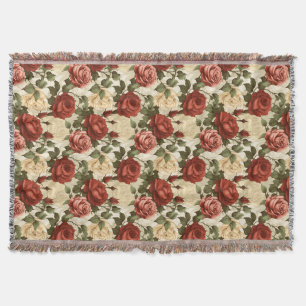 Cobertor Jardim de Rosas em Aquarela