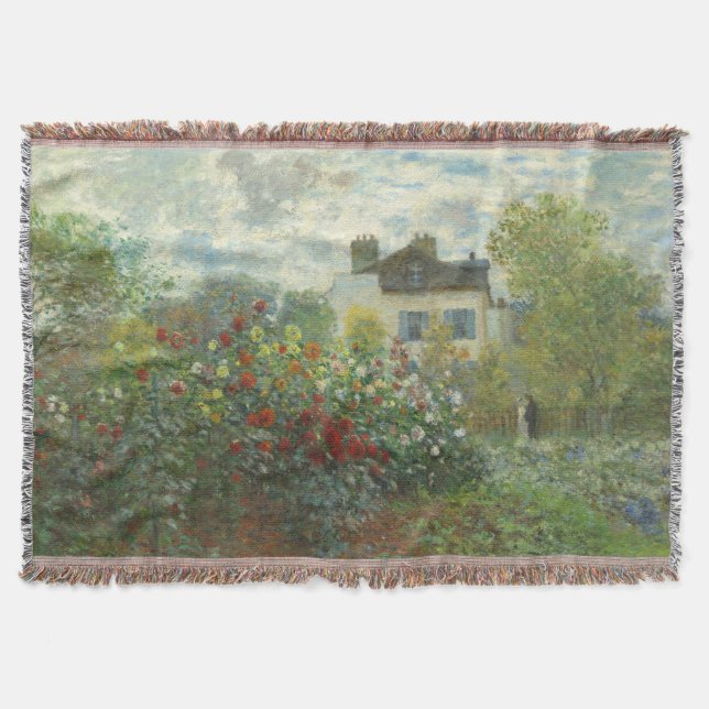 Cobertor Jardim do Artista Monet em Argenteuil Pintura (Frente)