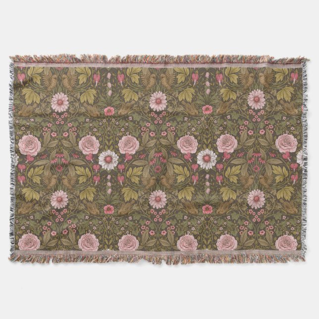 Cobertor Jardim selvagem em café marrom (Frente)