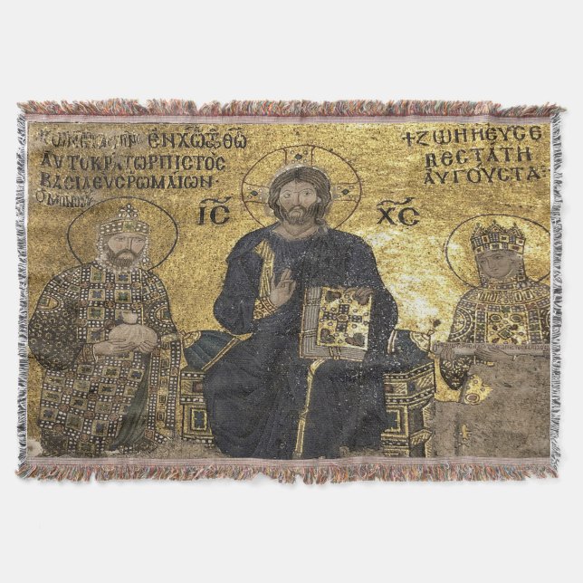 Cobertor Jesus mosaico em hagia sophia Blankets (Frente)