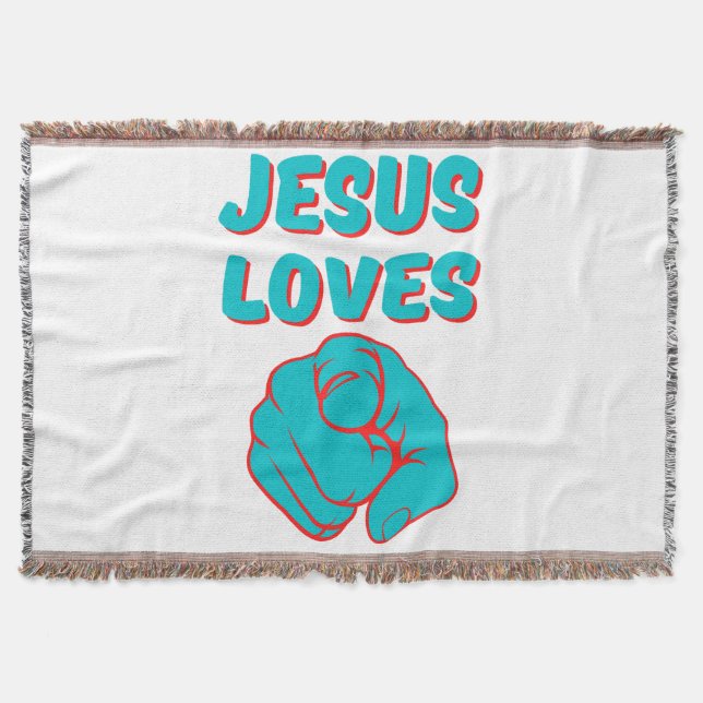 Cobertor Jesus Te Ama Uma Citação Baseada Na Fé (Frente)