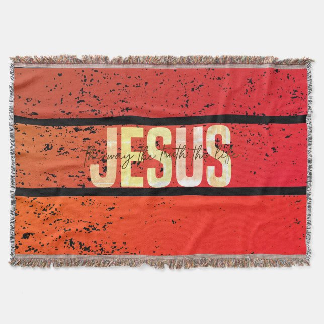 Cobertor Jesus, the way the truth and the life sunset (Frente)