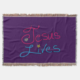 Cobertor Jesus Vive Roxo 