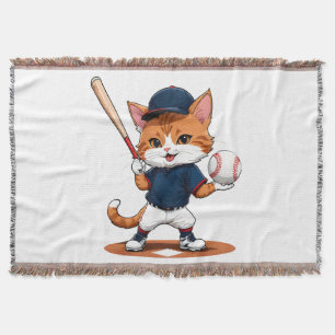 Cobertor Jogador de beisebol gato