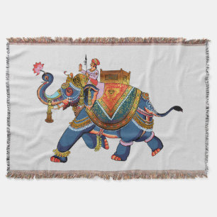 Cobertor Jornada do Elefante Real: Desenho Folclórico India