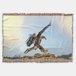 Cobertor Juvenil Bald Eagle praticando suas habilidades de