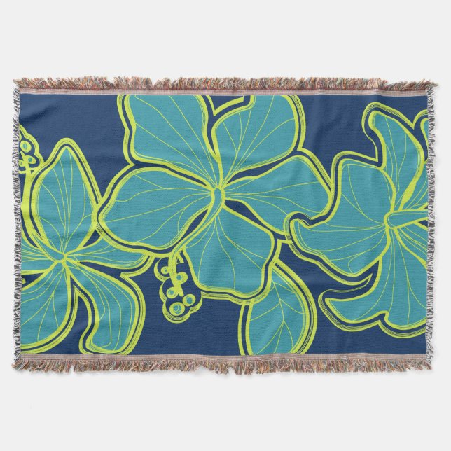 Cobertor Kailua Hibiscus Hawaiian Floral Blanket (Frente)