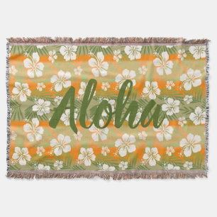 Cobertor Kalani Tie Dye Blend Tropical Hibiscus - Laranja