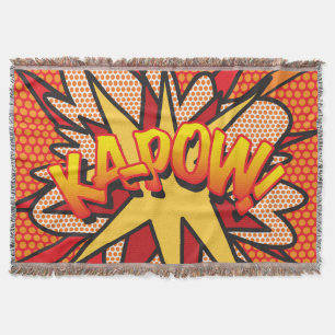 Cobertor KAPOW Diversão Arte Pop Retro de Quadrinhos