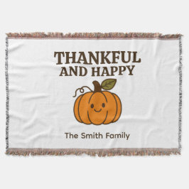 Cobertor Kawaii Pumpkin Nome da Família Agradável e Feliz