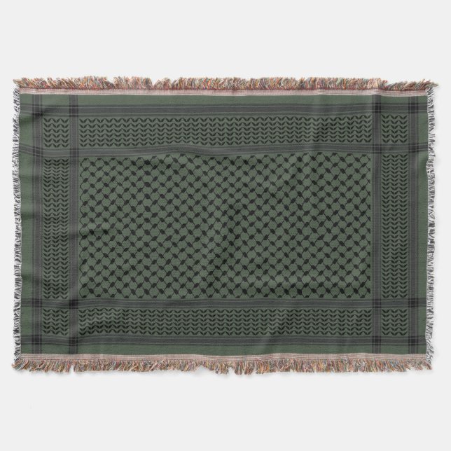 Cobertor Keffiyeh Palestine - Padrão Verde (Frente)