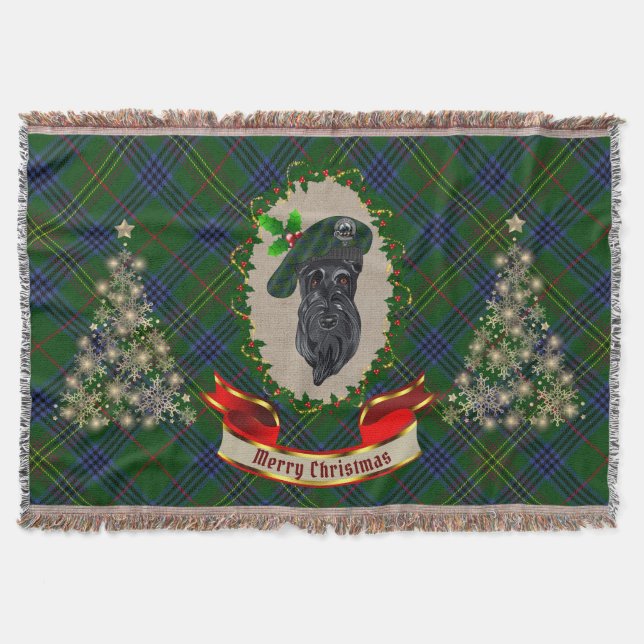 Cobertor Kennedy Scottie Dog Christmas Throw Blanket (Frente)