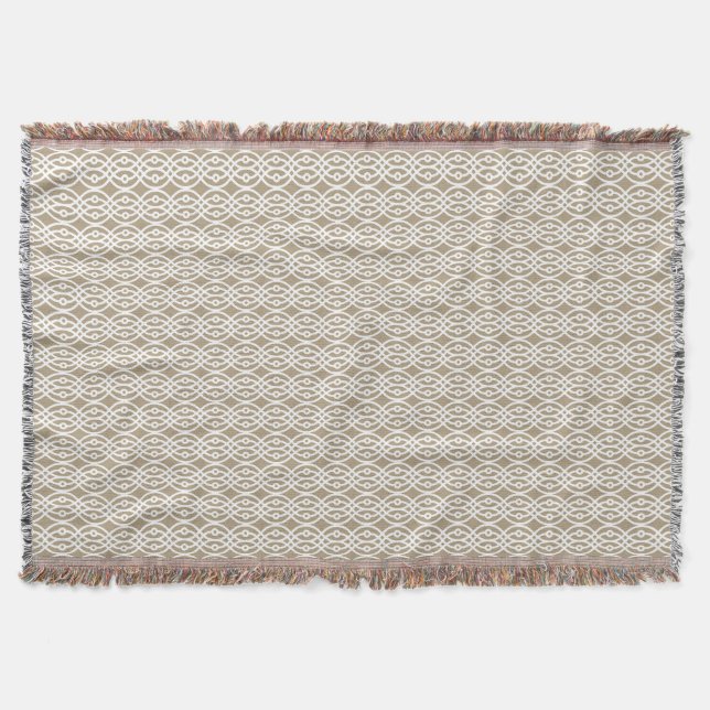 Cobertor Kimono impressão, taupe tan e branco (Frente)