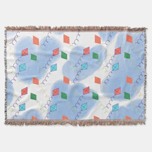 Cobertor Kite Summer Doodles Pattern (Frente)