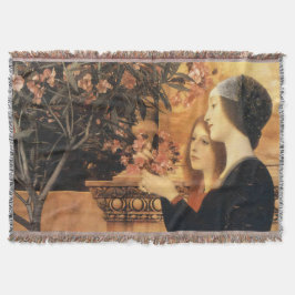 Cobertor Klimt Duas Meninas com Oleandro Arte Nova