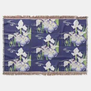 Cobertor Kogyo Tsukioka Irises,Arte Flor Japonesa