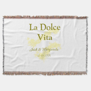 Cobertor La Dolce Vita amarelo casal de casamento Nome data