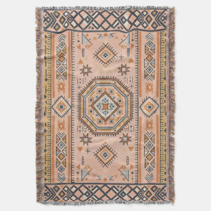 Cobertor Labirinto Dourado – Geometria Marroquina Moderna