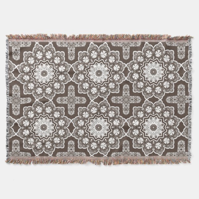 Cobertor Lace branco, renda (Frente)