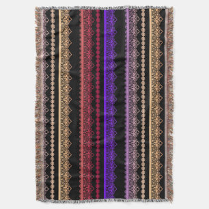 Cobertor Lace multicolorido em preto