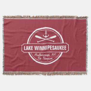 Cobertor Lago Winnipesaukee NH cidade personalizada, nome, 