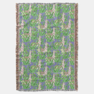 Cobertor Lama da aguarela & teste padrão de Catus