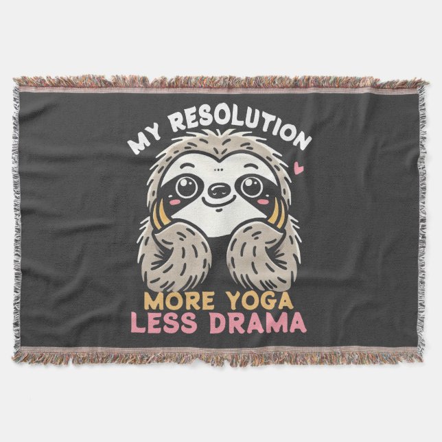 Cobertor Lama de Yoga - Mais Yoga Menos Drama (Frente)