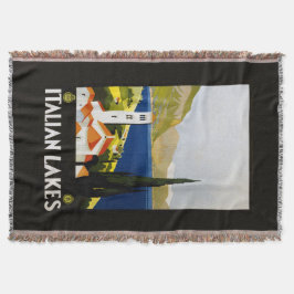 Cobertor Lâmpada de viagens vintage dos Lagos Italianos