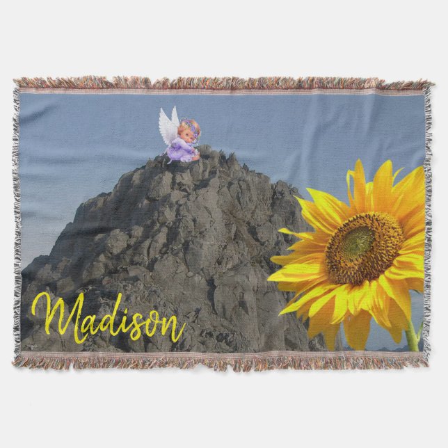 Cobertor Lâmpada do Anjo de Girassol (Frente)