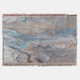Cobertor Lança-lama de bronze azul-rio abstrato moderno