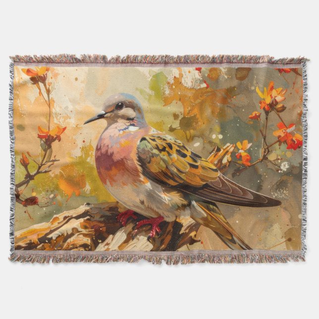Cobertor Lançamento de Pombo em Estilo Aquarela & Cores de  (Frente)
