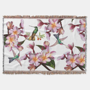 Cobertor Lance floral do Plumeria dos animais selvagens do