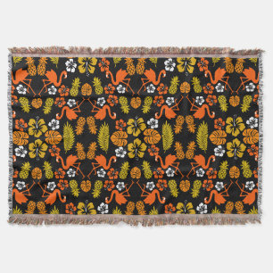Cobertor Laranja Brilhante Tropical Padrão
