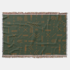 Cobertor Laranja Verde Terracotta Gorgeous Padrão Geométric