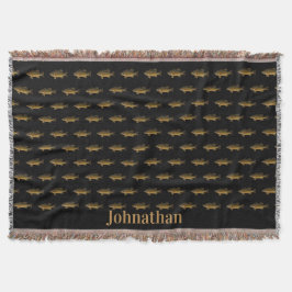 Cobertor Largemouth Bass Fish Pattern Black