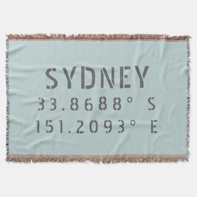 Cobertor Latitude e Longitude de Sydney (Frente)
