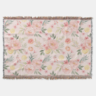 Cobertor Lemon Floral cor-de-rosa Pequim Padrão