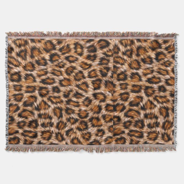 Cobertor Leopard Jaguar Cat Brown fur Pattern-24609 (Frente)