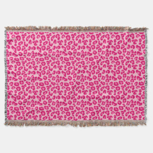 Cobertor Leopard Print em Pastel Pink, Hot Pink e Fuchsia