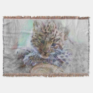 Cobertor leopardo animal artístico do bebê