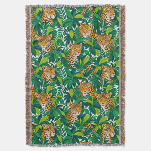 Cobertor Leopardos Entre Vegetação Tropical Luxuriante