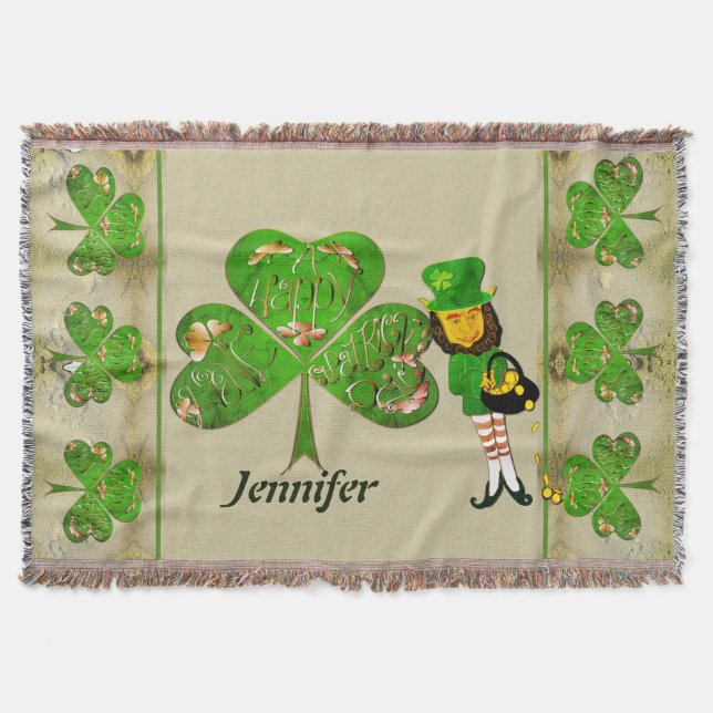 Cobertor Leprechaun Shamrocks Joga Banheira (Frente)