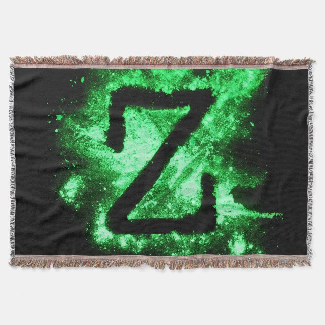 Cobertor Letra Z Maiúscula Alfabeta Verde (Frente)